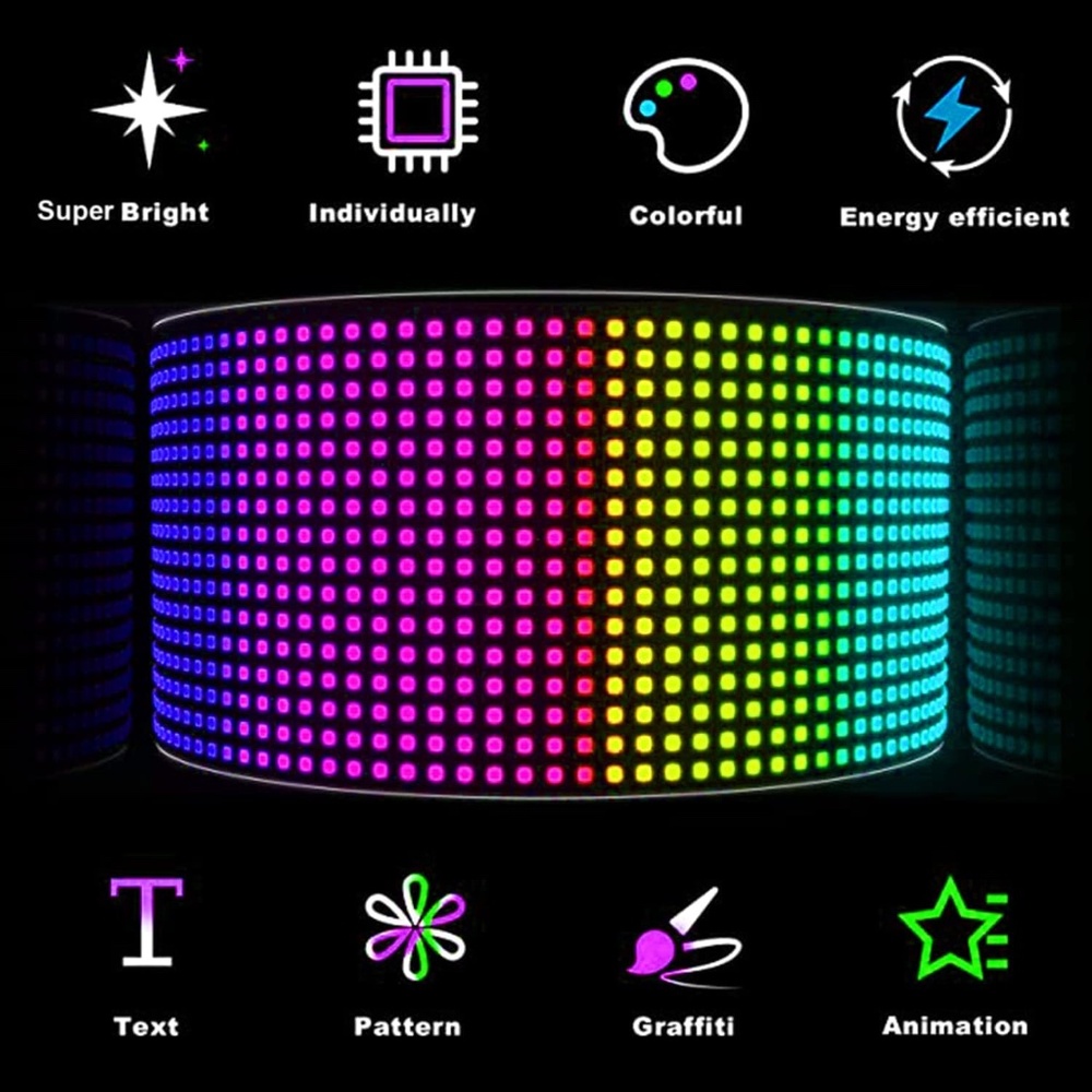 Scrolling LED Sign Message Display Panel CAR Advertising Screen APP Control - Picture 3 of 4